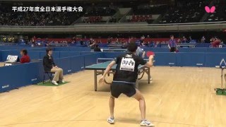 全日本卓球2016_男子シングルス ４回戦 田添健汰 対 御内健太郎