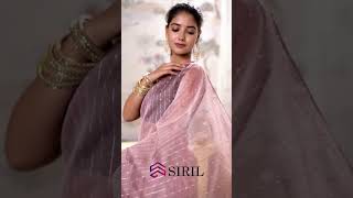 SIRIL Ready to Wear Dyed, Woven, Embellished Bollywood Silk Blend Saree  (Purple)