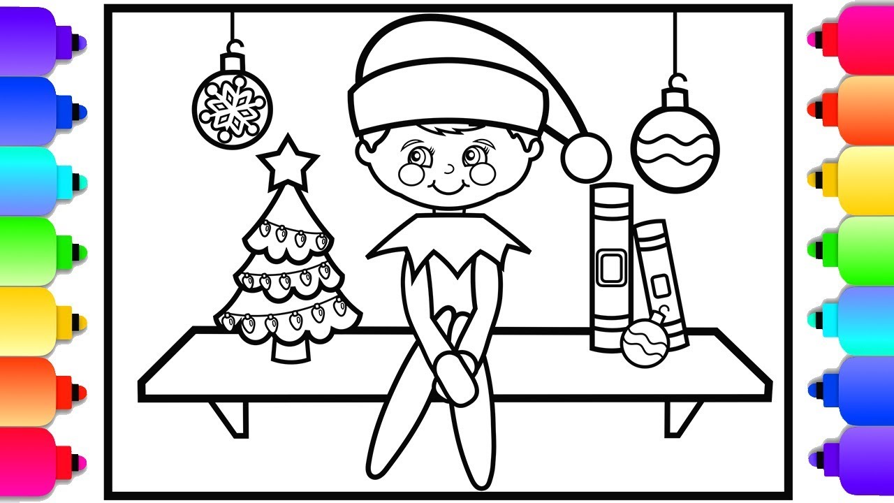 Elf On The Shelf Coloring Sheet Printable 11 Christmas Elf Coloring