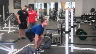 training at VCU - deadlift 365 x 3