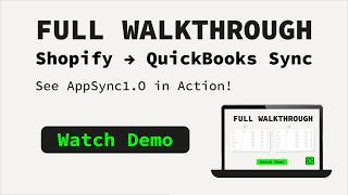 AppSync1.0 Walkthrough | Shopify to QuickBooks Sync Integration