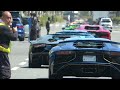 圧巻の光景‼約50台のアヴェンタドールが爆音を轟かせながらかもめ大橋に集結‼V12サウンド オンリーアヴェンタツーリングチーム Lamborghini Aventador