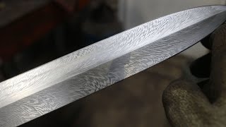 Forging a Feather Damascus dagger, part 1, forging the blade.