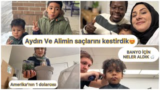 AYDIN VE ALİMİN SAÇLARINI KESTİRDİK 😍 AYDININ YENi SAÇLARI | YENİ BANYO İÇİN ALIŞVERİŞ NELER ALDIK ?