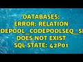 Databases: ERROR: relation 