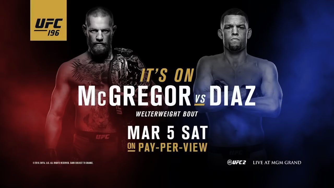 Nate Diaz Vs Conor McGregor UFC 196 Classic Fight Replay - YouTube