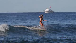 Mahina, Haley, Alana, and Bella surf near Waikiki!