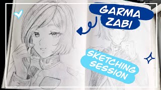 Filling A Spread In My Sketchbook | Drawing Garma Zabi From Mobile Suit Gundam