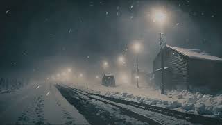 Sounds of Night Blizzard. Relaxing Snowstorm on Abandoned Train Station. Howling Winds for Sleep.