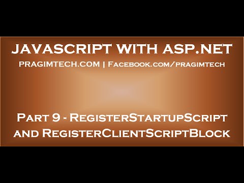 What is RegisterStartupScript in asp net?