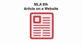 MLA 8 Citing an Article on a Website