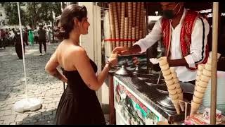 Turkish ice cream trick in Ortaköy, Istanbul