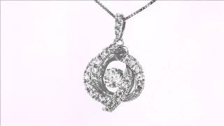 Dancing Diamond Sterling Silver \u0026 Cubic Zirconia Pendant.Central Diamond Center