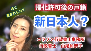 Vol.43_帰化許可後の戸籍「新日本人」？ コラソン行政書士事務所 山尾加奈子（やまお かなこ）