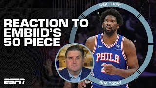 Brian Windhorst APPLAUDS Joel Embiid's 50-point performance vs. the Knicks | NBA Today