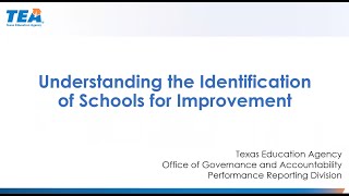 Understanding the Identification of Schools for Improvement