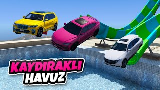 Pahalı Suv Arabalar Kaydıraklı Havuz Parkurunda - GTA 5