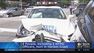 4 People, Including 2 NYPD Officers, Injured In Harlem Crash