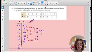 Coach Fred's Alg 2 ~ Method of finite differences to find the degree of a polynomial