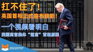 扛不住了！英国首相鲍里斯·约翰逊正式宣布辞职！|英国政坛“大地震”！为什么英国多名官员集体辞职？|一个视频看明白 英国首相为什么辞职？