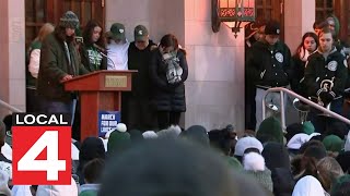 Thousands gather on Michigan State University’s campus for vigil honoring  mass shooting victims
