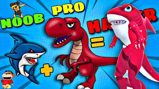 SHINCHAN and CHOP FUSING SHARK WITH T-REX !| Noob vs Pro vs Hacker In MERGE ANYTHING| IamBolt Gaming