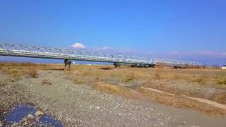 静岡県 富士川橋梁 東海道新幹線 空撮