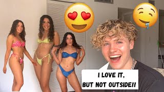 Boyfriend Rates My HOTTEST Bikinis! *FIRST TIME showing my body ONLINE* | Andrea \u0026 Lewis