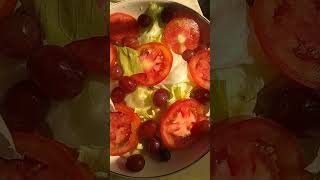 Lettuce tomatoes and grapes #salad #vegetables