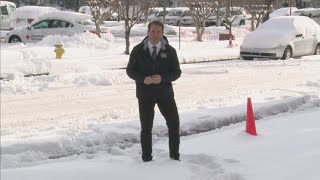 Weather conditions morning after heavy snowfall in Coastal Virginia