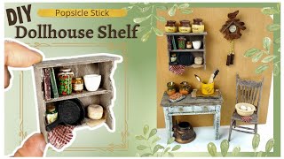 EASY Miniature popsicle stick shelf • DIY dollhouse furniture