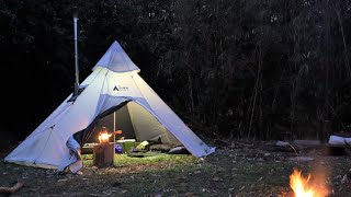 [solo camp][bushcraft]メガホーン3と薪ストーブでソロキャンプ