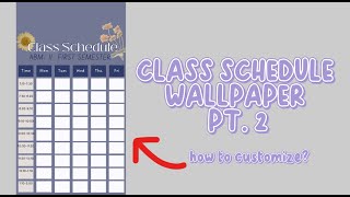 HOW TO MAKE CLASS SCHEDULE LOCK SCREEN WALLPAPER #2 | Abby Joyce