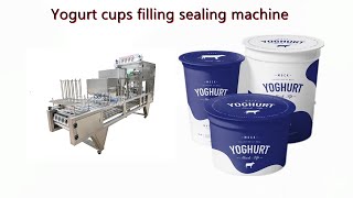 4 lanes PP cups yogurt filling sealing machinery | automatic jelly cups filler