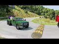 trucks and cars vs speed bumps beamng drive trucksvs