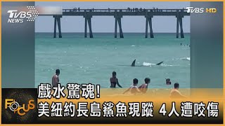 戲水驚魂! 美紐約長島鯊魚現蹤 4人遭咬傷｜秦綾謙｜FOCUS全球新聞 20230706@TVBSNEWS01