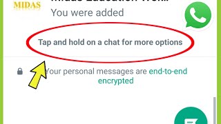 Whatsapp what is Tap and hold on a chat for more options
