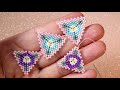 آموزش گوشواره هرمی با منجوق شیک و ظریف beaded piramide earring elegant and easy diy