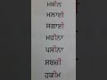 bihari words in punjabi ਪੰਜਾਬੀ ਬਿਹਾਰੀ ਦੀ ਮਾਤਰਾ ਵਾਲੇ ਸ਼ਬਦ