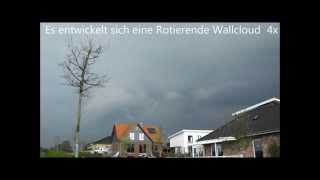 Schweres Unwetter mit Rotierender Wallcloud,Blitzeinschlägen,Hagel und Starkregen am 22.04.14