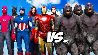 THE AVENGERS VS GORILLA ARMY - Hulk, Iron Man, Spiderman, Black Panther, Captain America vs Gorilla
