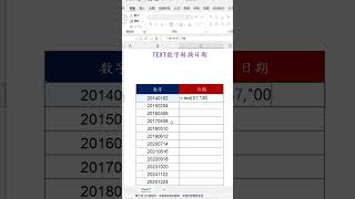 EXCEL函数：TEXT数字转换日期