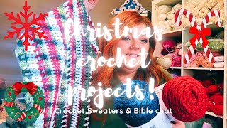 Crochet some Christmas sweaters with me! Vlog style video! 🎄