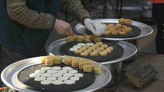 화원오일장 추억의 풀빵! 화원시장 국화풀빵 맛집 / korean food - korean mini pancake