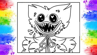 Huggy Wuggy Love Eyes Coloring Pages | Poppy Playtime Coloring Pages| Elektronomia - Sky High