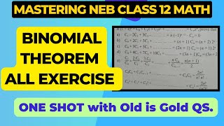 🔴 Binomial Theorem in One Shot || Class 12 NEB Math || Binomial Prove all in one video