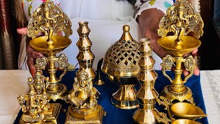 Brass Collection In Telugu/Brass Pooja Items With Price/Wholesale Brass Items Hyderabad/Brass Idols