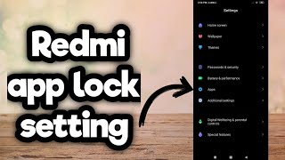 How to enable app lock in redmi mobiles tamil