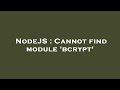 NodeJS : Cannot find module 'bcrypt'