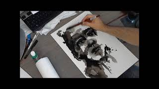 Abstract portrait with india ink N°3 - full painting (jeroy94)